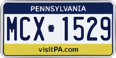 PA license plate MCX1529