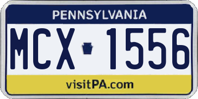 PA license plate MCX1556