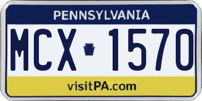PA license plate MCX1570