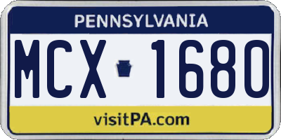 PA license plate MCX1680