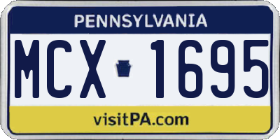 PA license plate MCX1695
