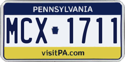 PA license plate MCX1711