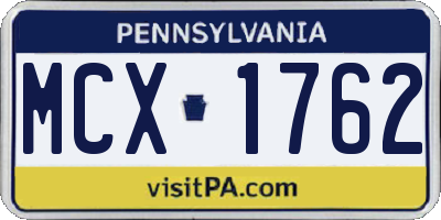 PA license plate MCX1762