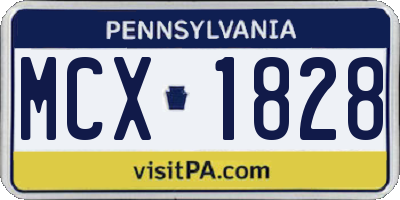 PA license plate MCX1828