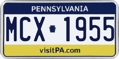 PA license plate MCX1955