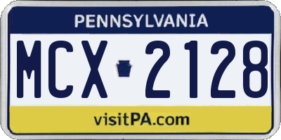 PA license plate MCX2128