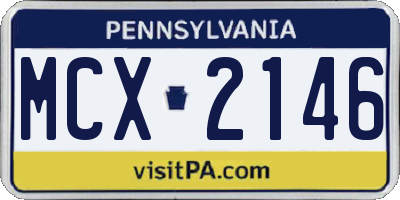 PA license plate MCX2146