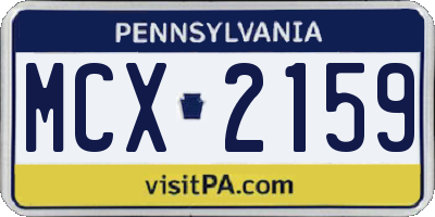 PA license plate MCX2159