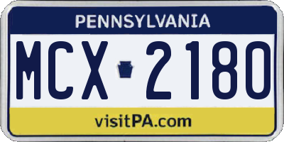 PA license plate MCX2180