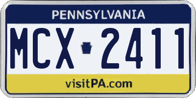 PA license plate MCX2411