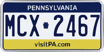 PA license plate MCX2467