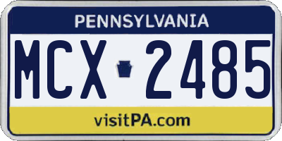 PA license plate MCX2485