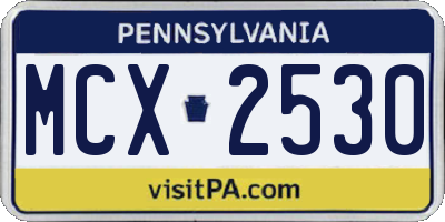 PA license plate MCX2530