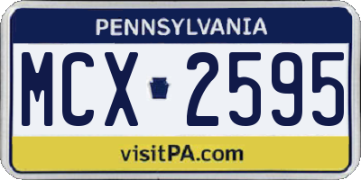 PA license plate MCX2595