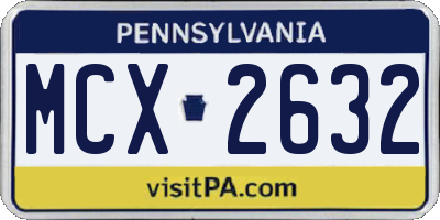 PA license plate MCX2632