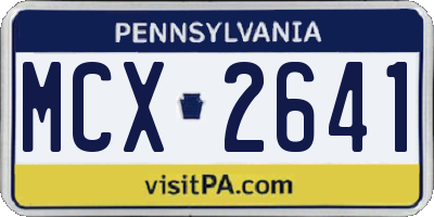 PA license plate MCX2641