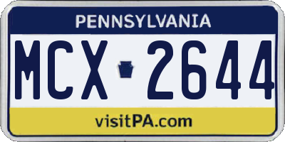 PA license plate MCX2644