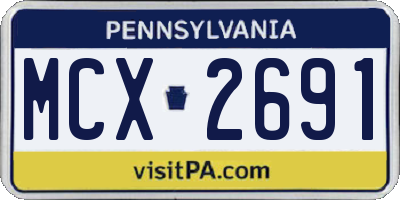 PA license plate MCX2691