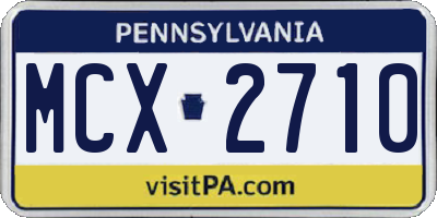 PA license plate MCX2710