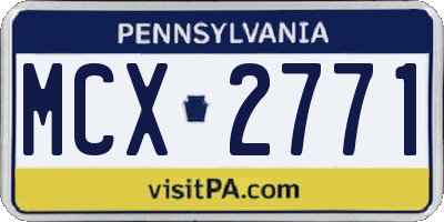 PA license plate MCX2771
