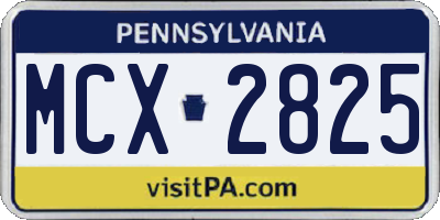 PA license plate MCX2825