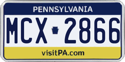 PA license plate MCX2866
