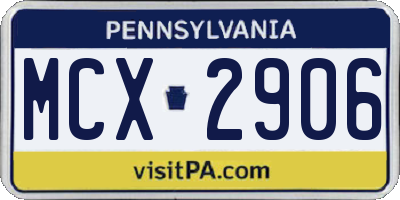 PA license plate MCX2906