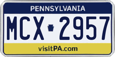 PA license plate MCX2957