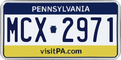 PA license plate MCX2971