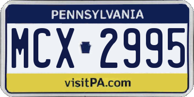 PA license plate MCX2995