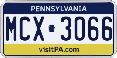 PA license plate MCX3066