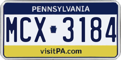 PA license plate MCX3184