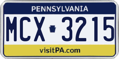 PA license plate MCX3215