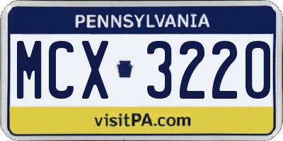 PA license plate MCX3220