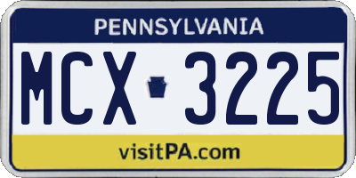 PA license plate MCX3225