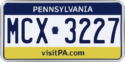 PA license plate MCX3227