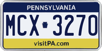 PA license plate MCX3270
