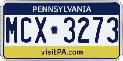 PA license plate MCX3273