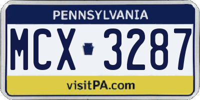 PA license plate MCX3287