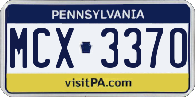 PA license plate MCX3370