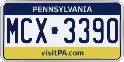 PA license plate MCX3390