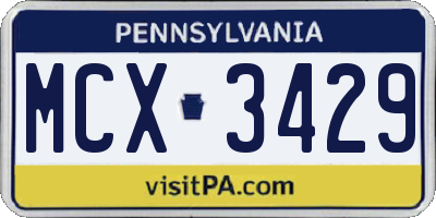 PA license plate MCX3429