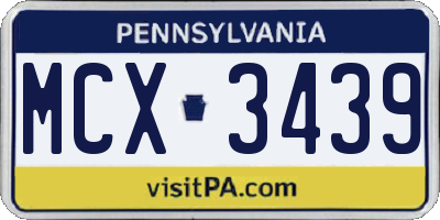 PA license plate MCX3439
