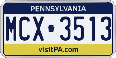 PA license plate MCX3513