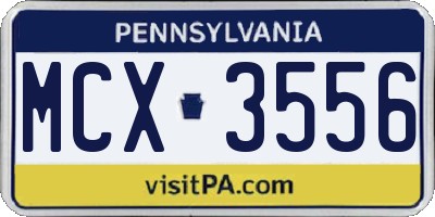 PA license plate MCX3556