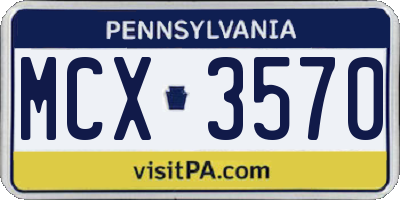 PA license plate MCX3570