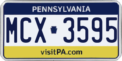 PA license plate MCX3595