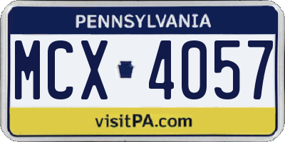 PA license plate MCX4057
