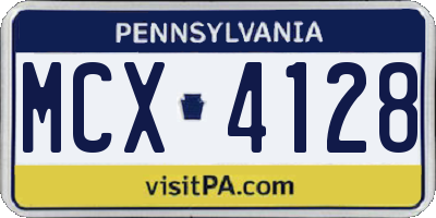 PA license plate MCX4128