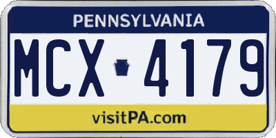 PA license plate MCX4179